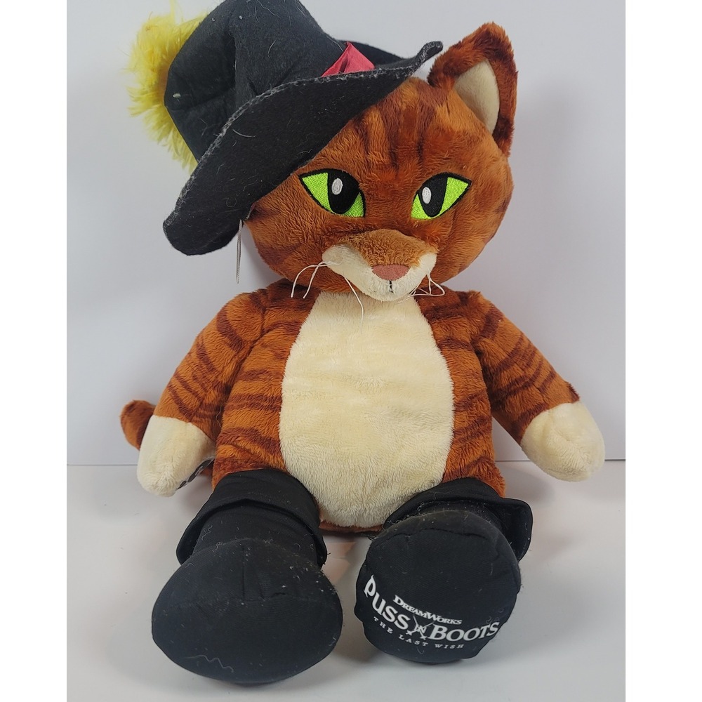 Build-A-Bear Puss in Boots The Last Wish Plush Orange Tabby Cat with Hat & Boots